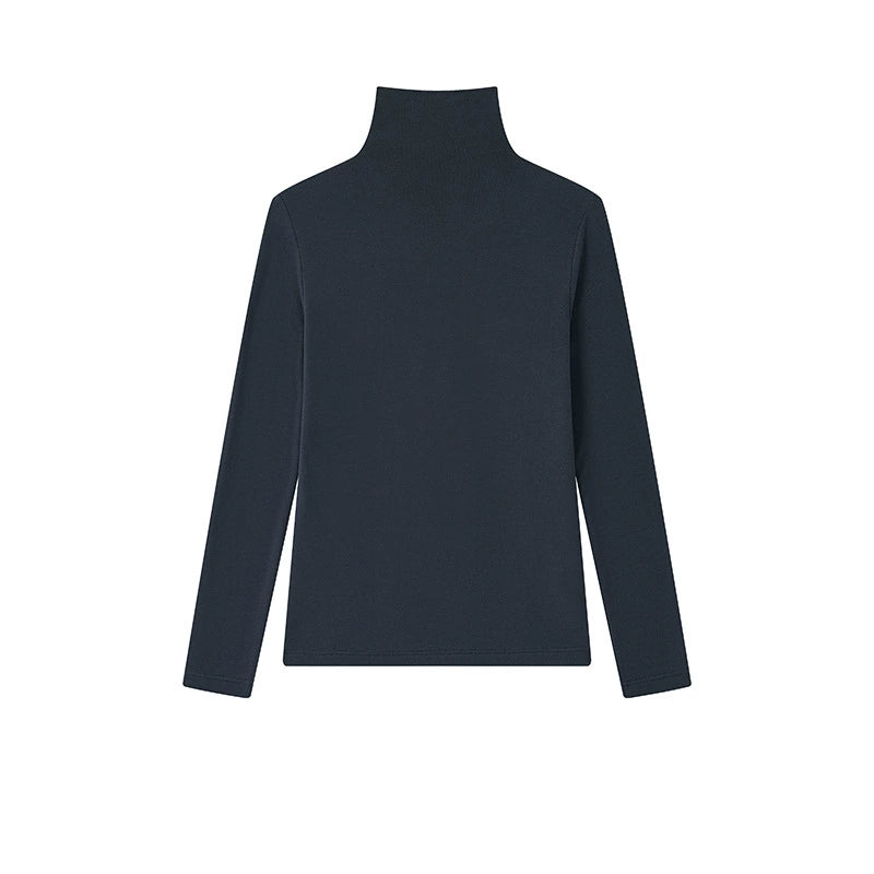 Damen Rollkragen-Shirt aus Lyocell-Acetat-Wolle - elegant & warm
