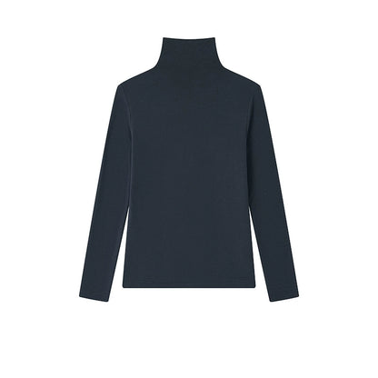Damen Rollkragen-Shirt aus Lyocell-Acetat-Wolle - elegant & warm