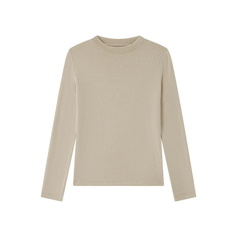 Damen Basic Longsleeve mit Stehkragen