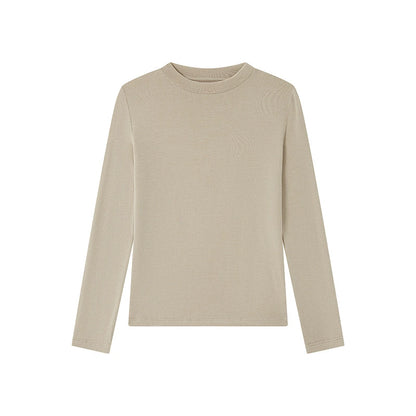 Damen Basic Longsleeve mit Stehkragen