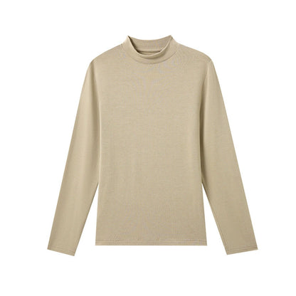 Damen Strickpullover mit Halbkragen – TENCEL™ & Wolle, langarm