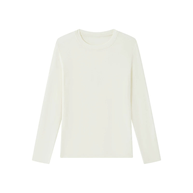 Damen Basic Langarm T-shirt, Rundhals