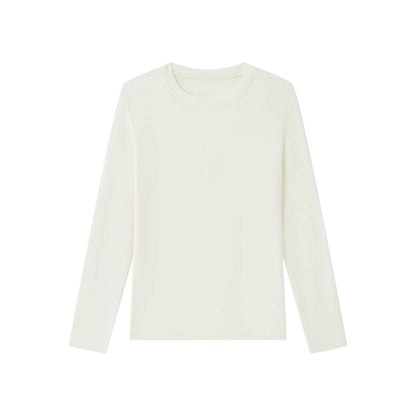 Damen Basic Langarm T-shirt, Rundhals