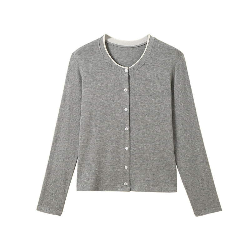 Damen Feinstrick-Cardigan – Langarm, Knopfleiste