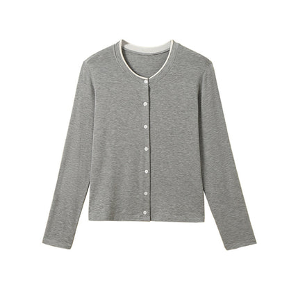 Damen Feinstrick-Cardigan – Langarm, Knopfleiste
