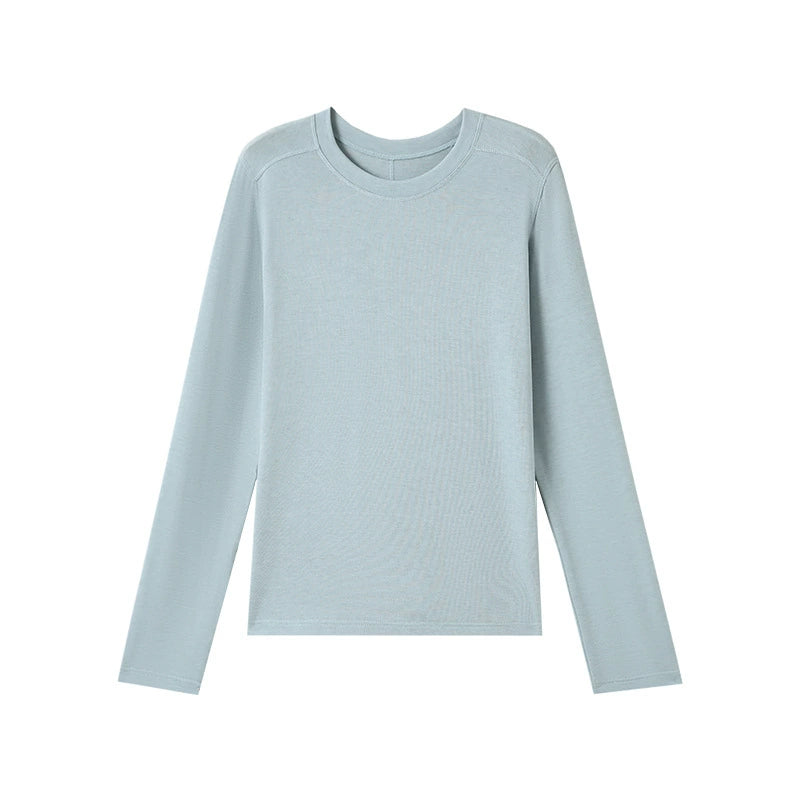 Damen Basic Langarmshirt, Rundhals