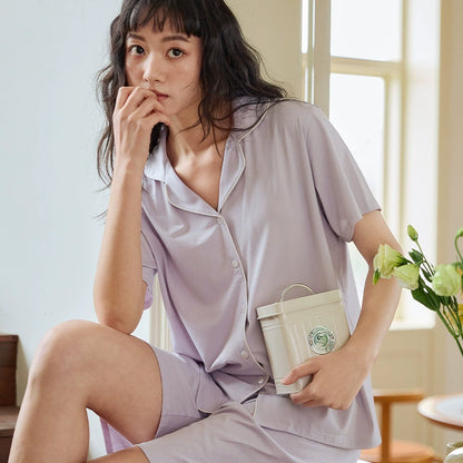 Damen Seiden Pyjama – Frühling & Sommer