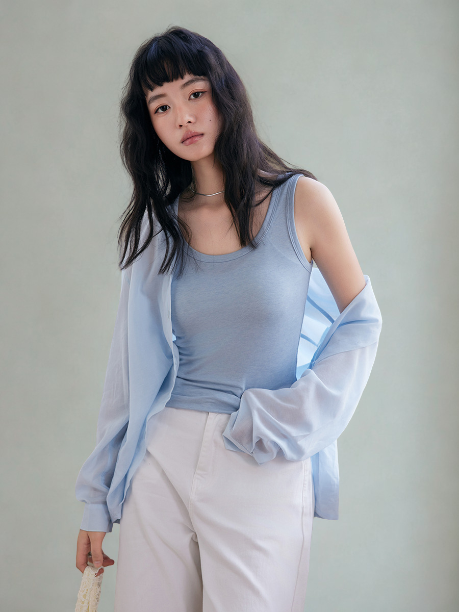 Damen Basic Wollträgertop